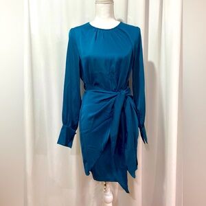 Elegant Blue Wrap Dress